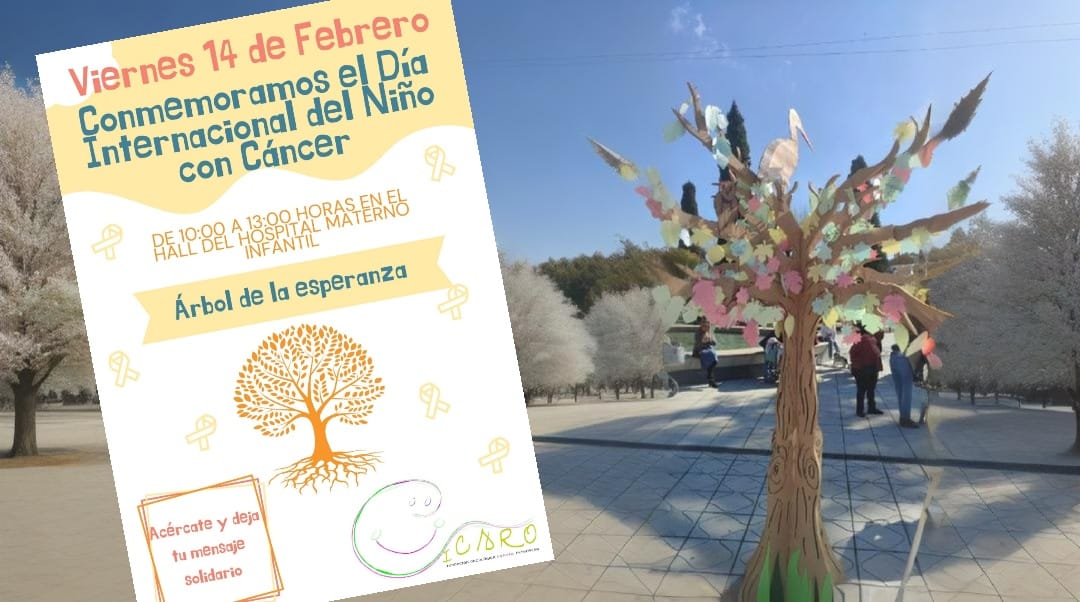Cartel del evento y arbol esperanza