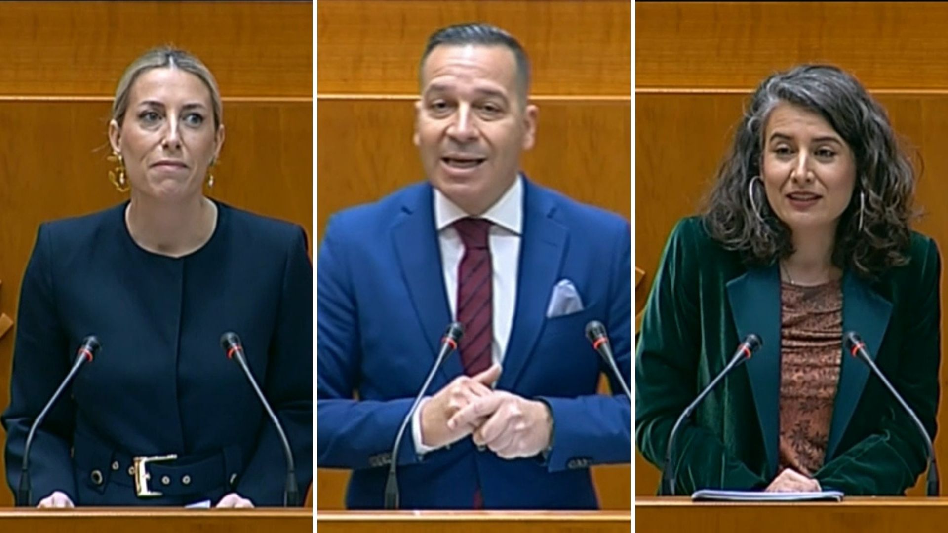 María Guardiola, Óscar Fernández e Irene de Miguel en la Asamblea, en imágenes de archivo