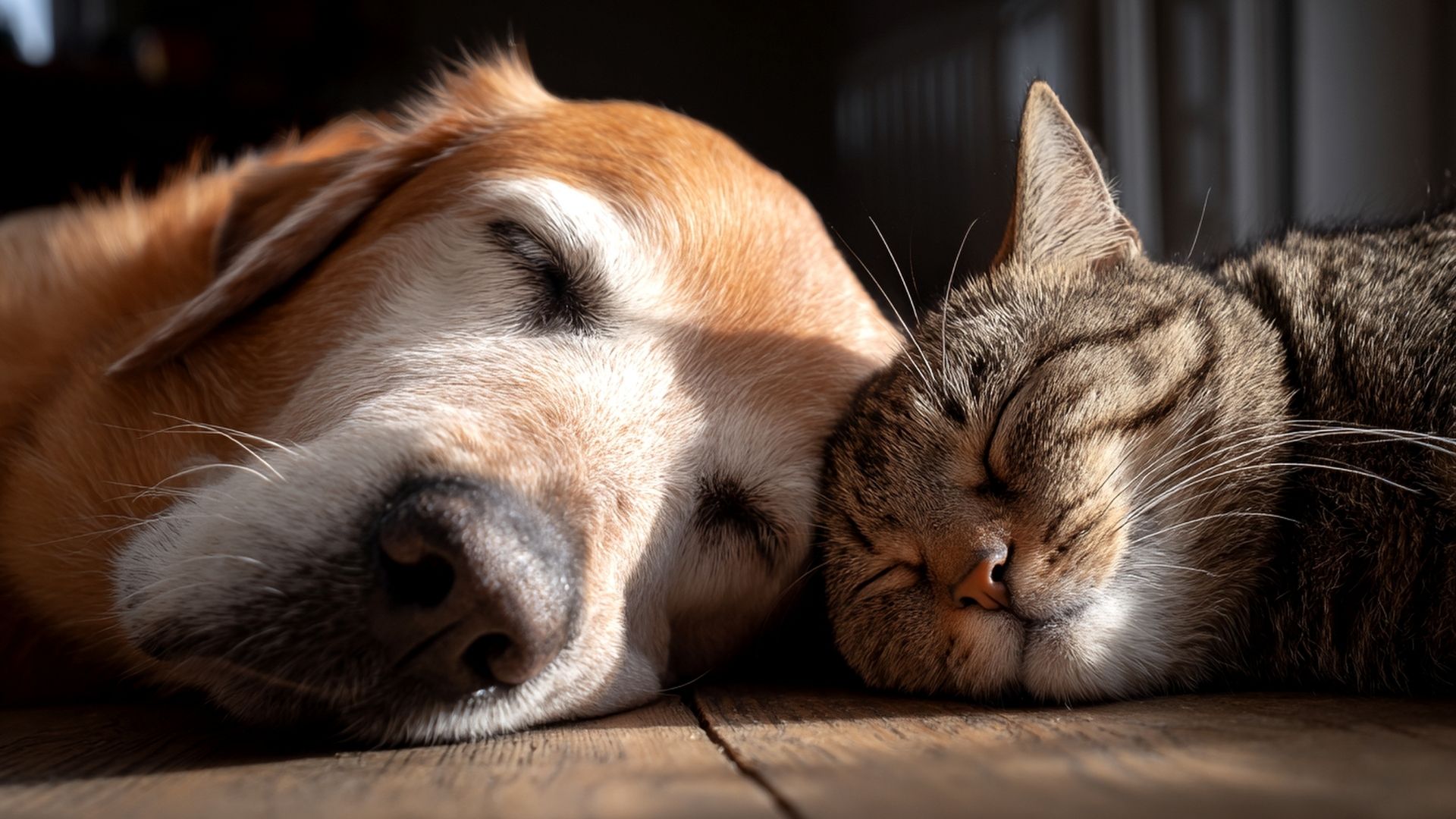 Un perro y gato duermen, en una imagen de archivo. 