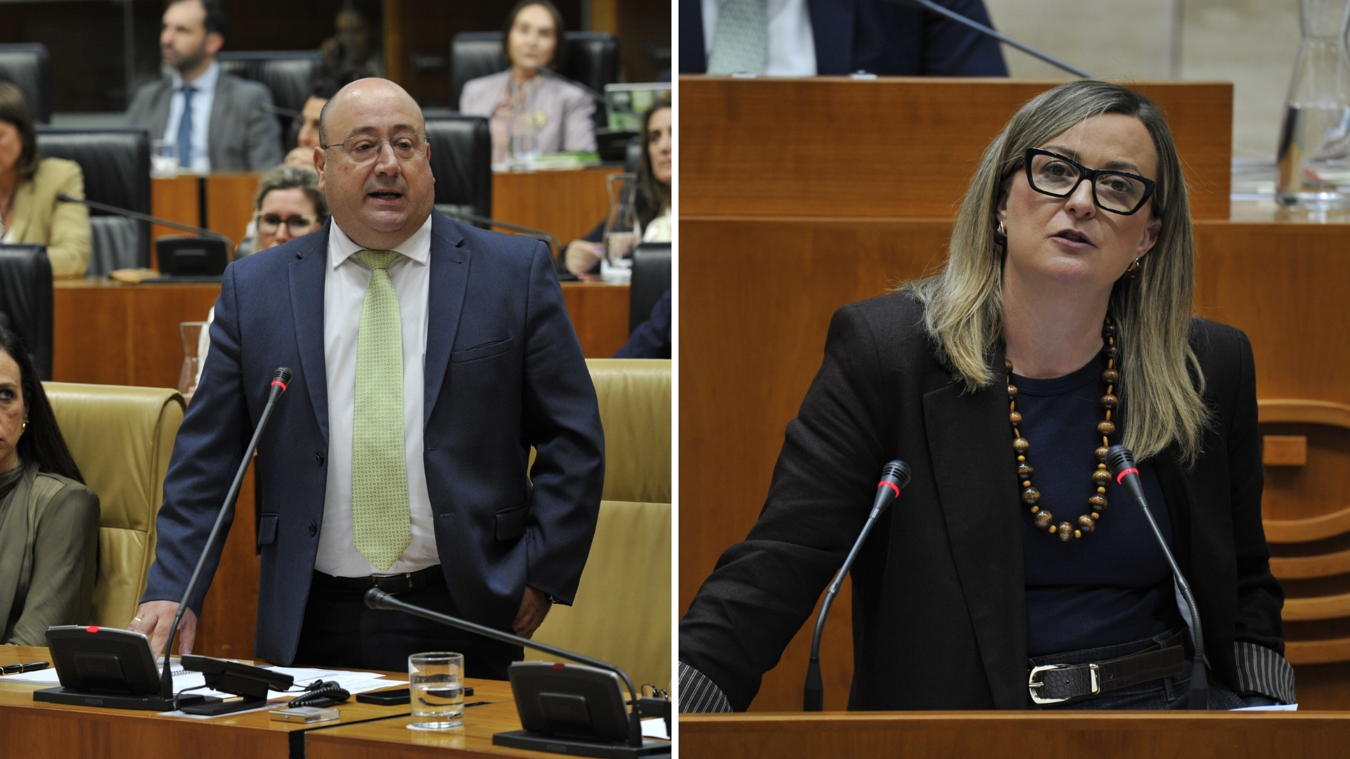A la izquierda, el consejero de Agricultura, Juan José García García; a la derecha, la diputada socialista, Blanca Martín