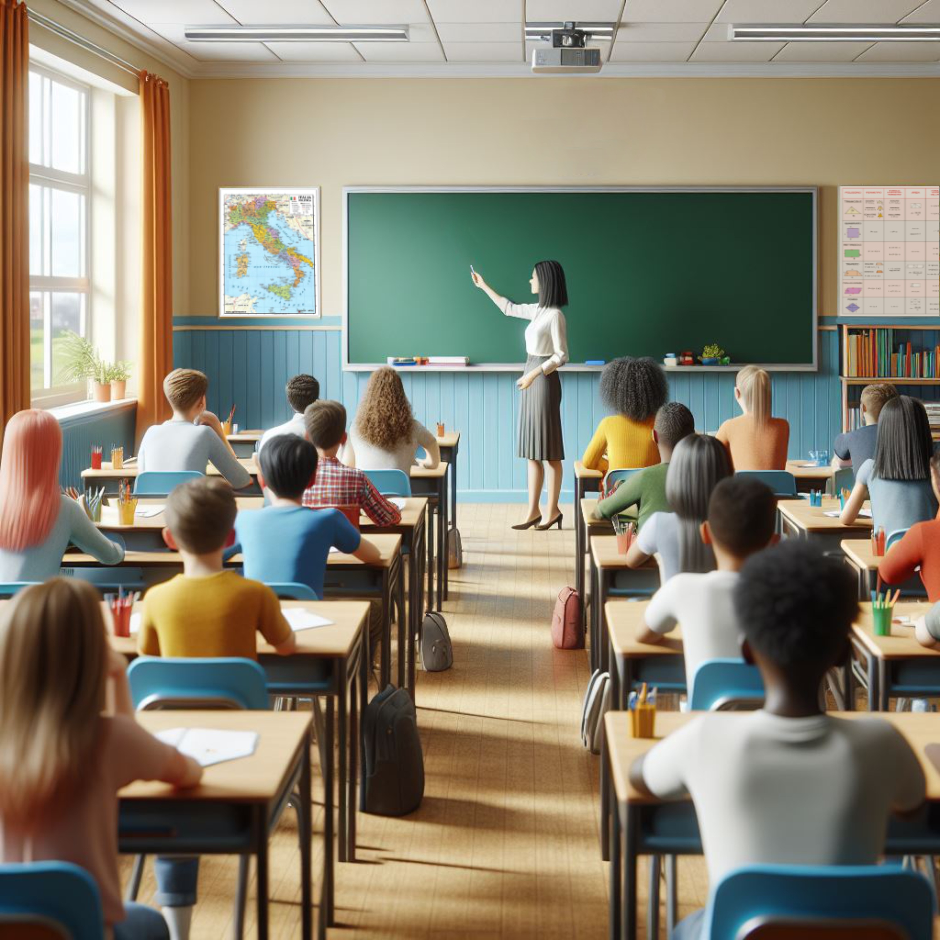Aula llena de niños.
