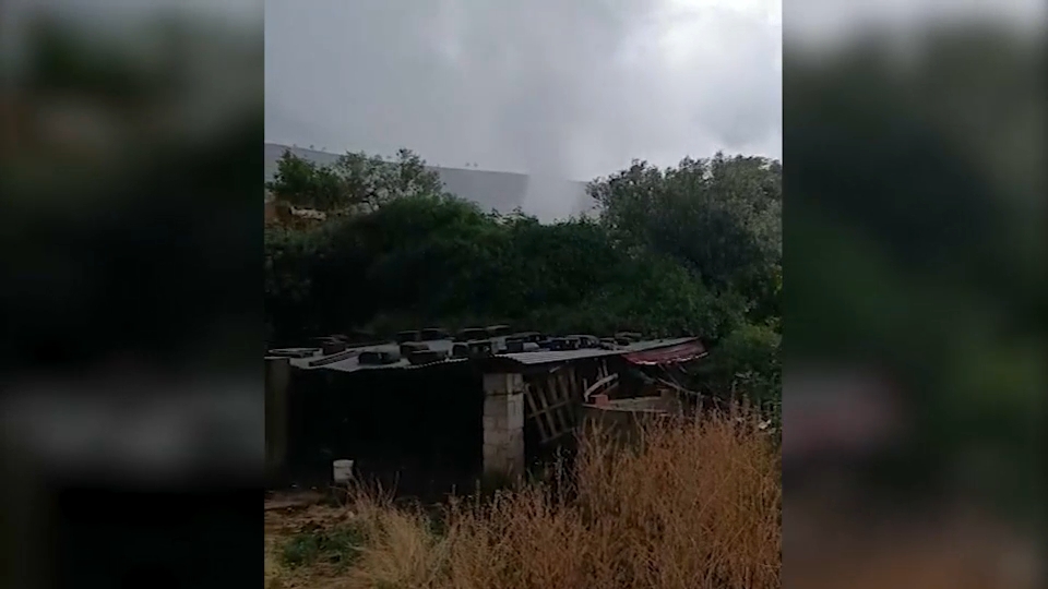 Tornado de este sábado en Villanueva de la Sierra