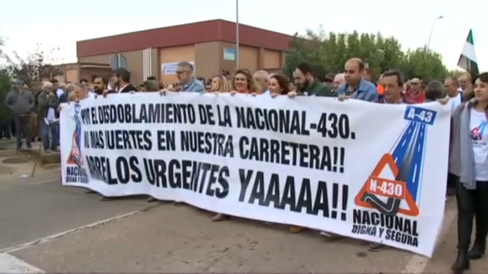 Una de las últimas protestas por la A43.