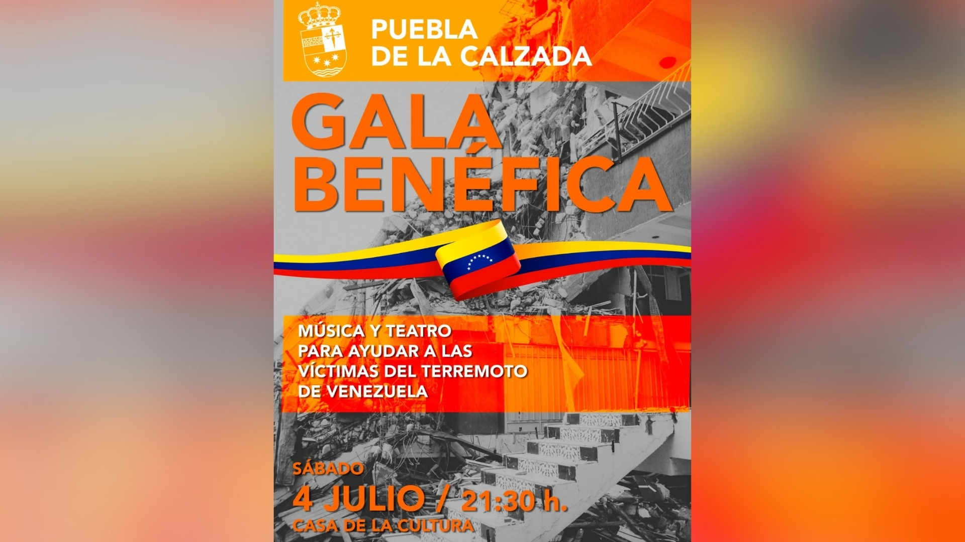 Gala solidaria en Puebla de la Calzada por las víctimas de los terremotos en Venezuela