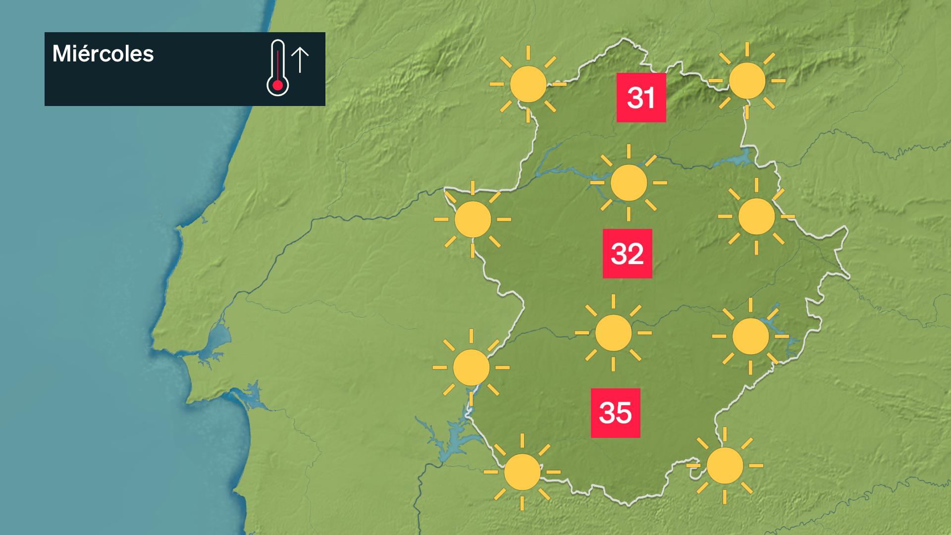 Mapa de previsión para hoy miércoles 3 de junio