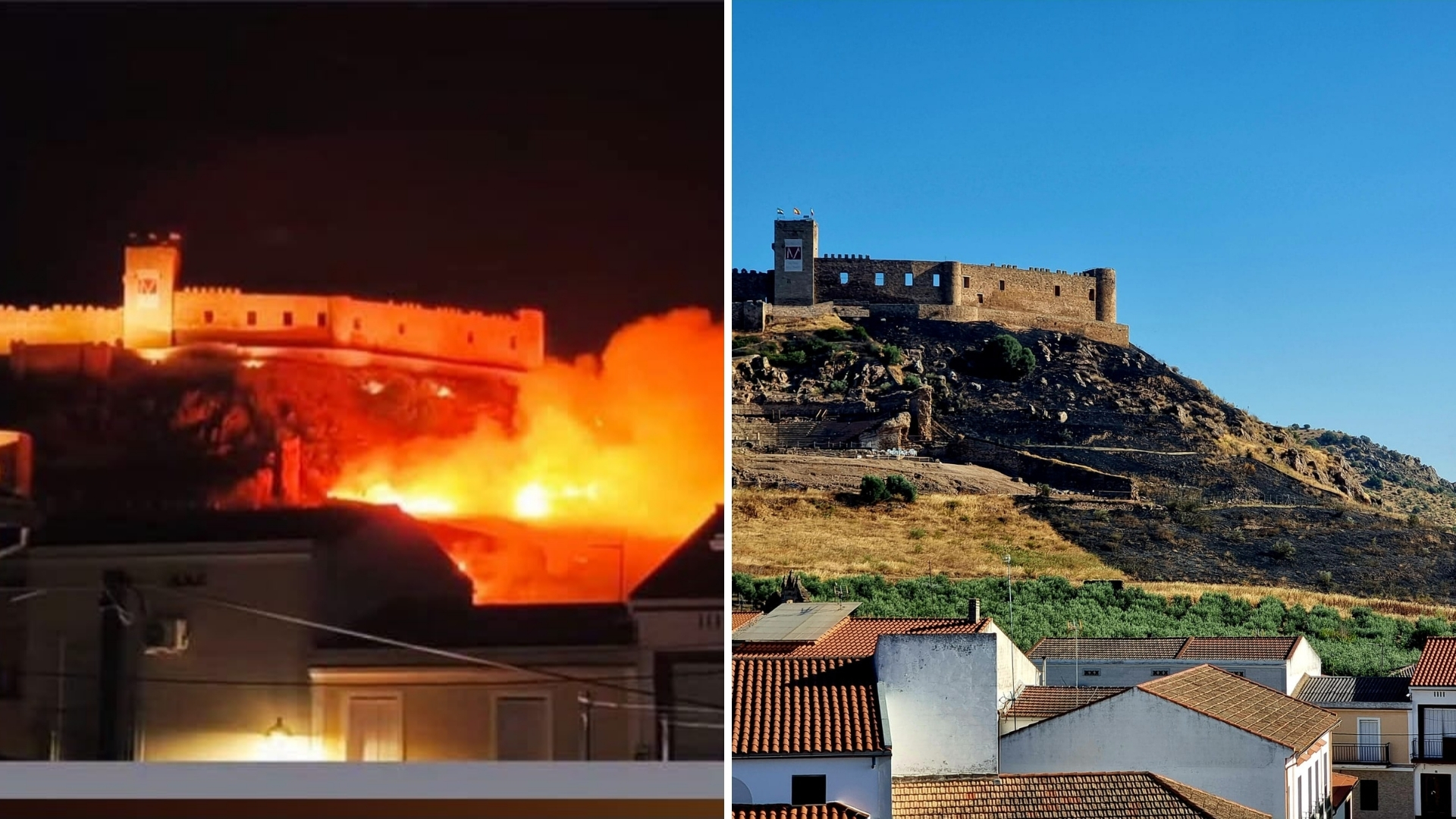 Incendio ladera castillo de Medellín