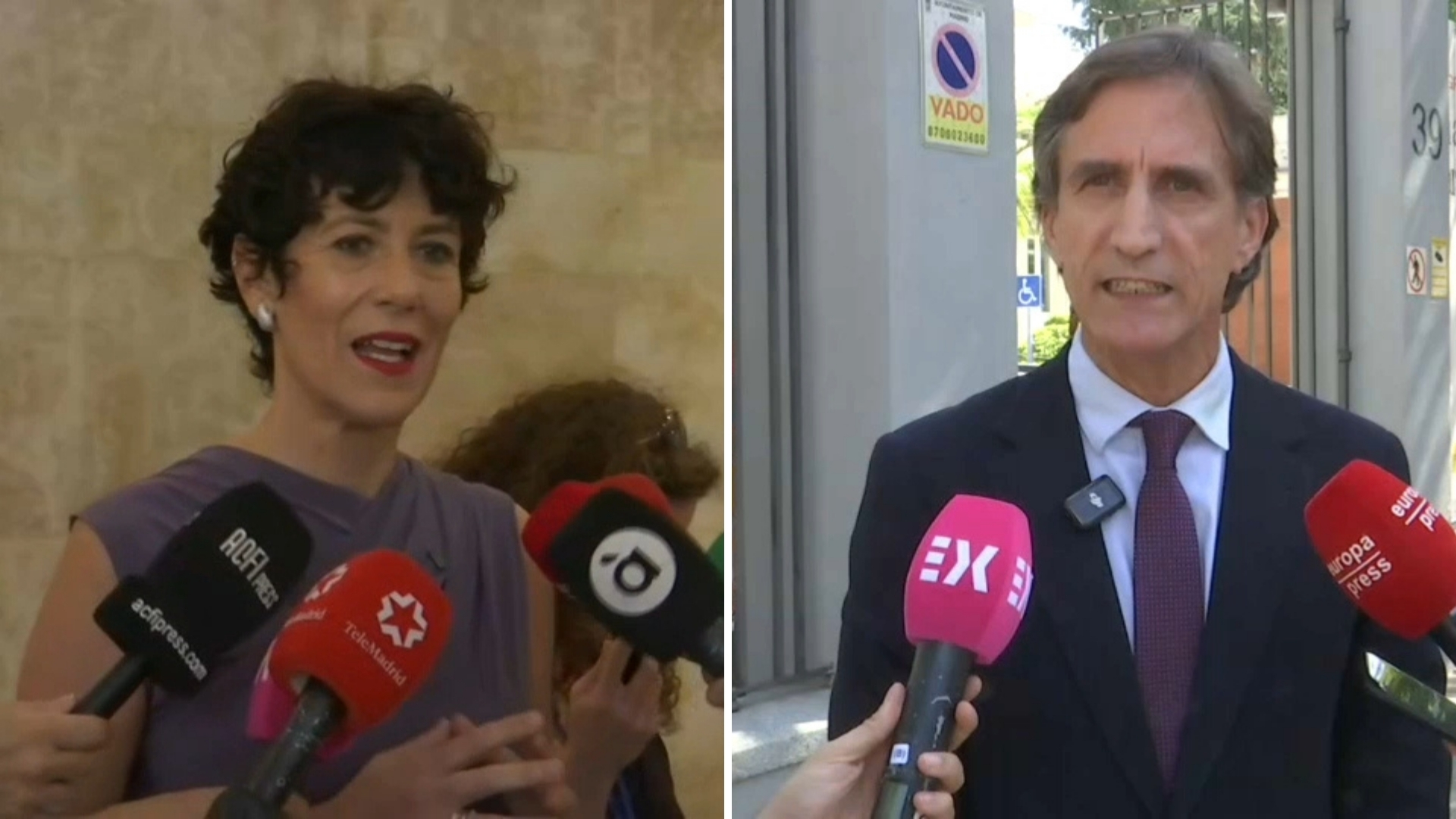 Elma Saiz Delgado, Ministra de Inclusión, Seguridad Social y Migraciones -David González, secretario general de Presidencia de la Junta de Extremadura