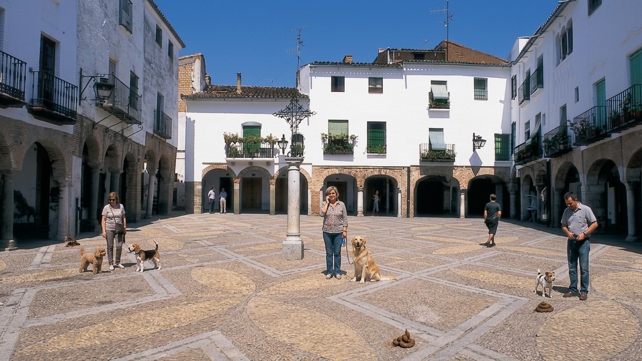 Plaza de Zafra con perros