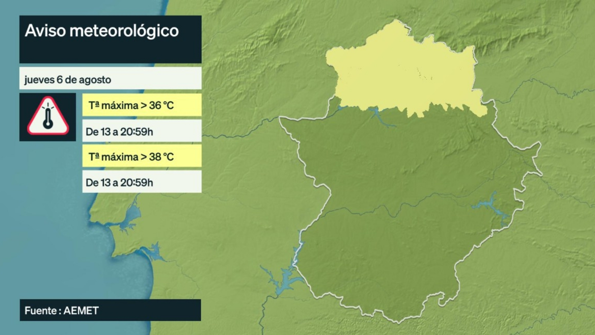 Aviso amarillo por altas temperaturas