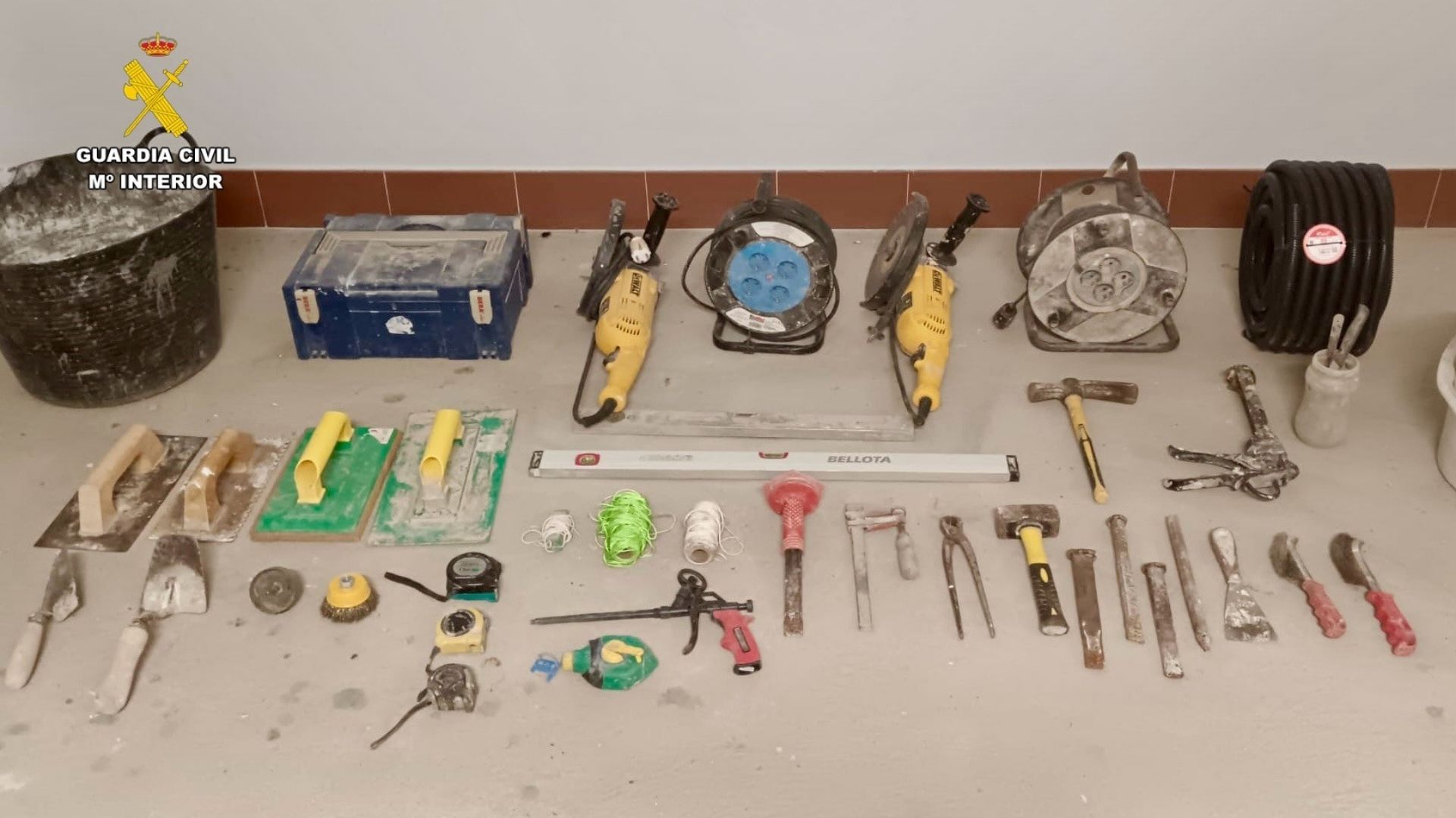 Herramientas robadas, y localizadas por la Guardia Civil
