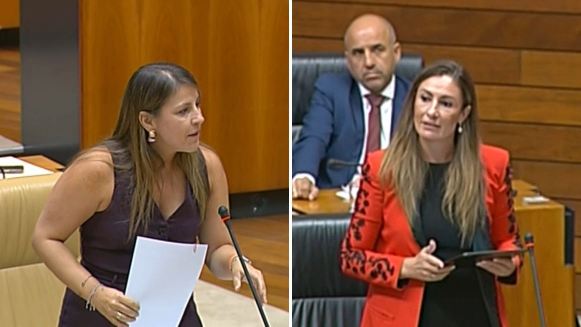 Sandra Valencia, consejera de Educación de la Junta de Extremadura y Lara Garlito, diputada socialista en la Asamblea