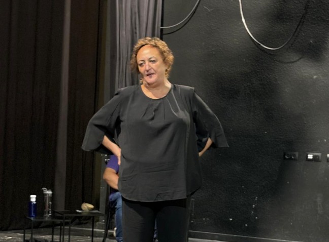 Ana Trinidad, durante uno de los ensayos de 'Actriz mercenaria'.