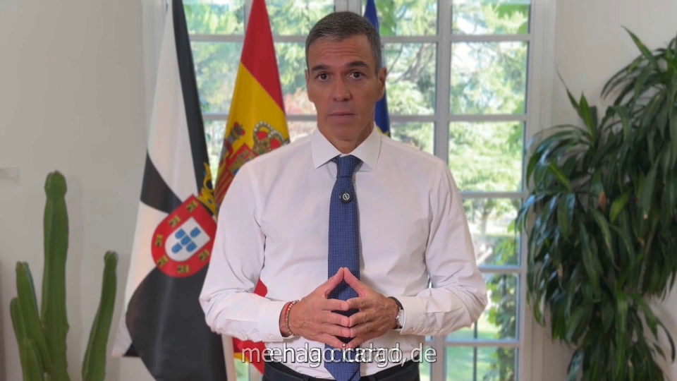 Pedro Sánchez, presidente del Gobierno, en un mensaje difundido a través de sus redes sociales