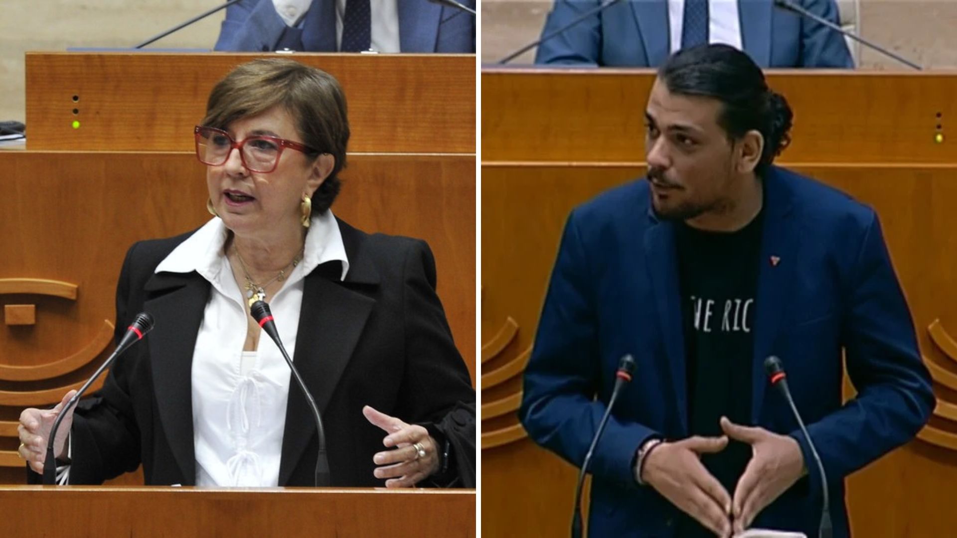 Consejera de Industria de la Junta de Extremadura, Mercedes Morán y Juan Alessandro Schirinzi, diputado de Unidas por Extremadura