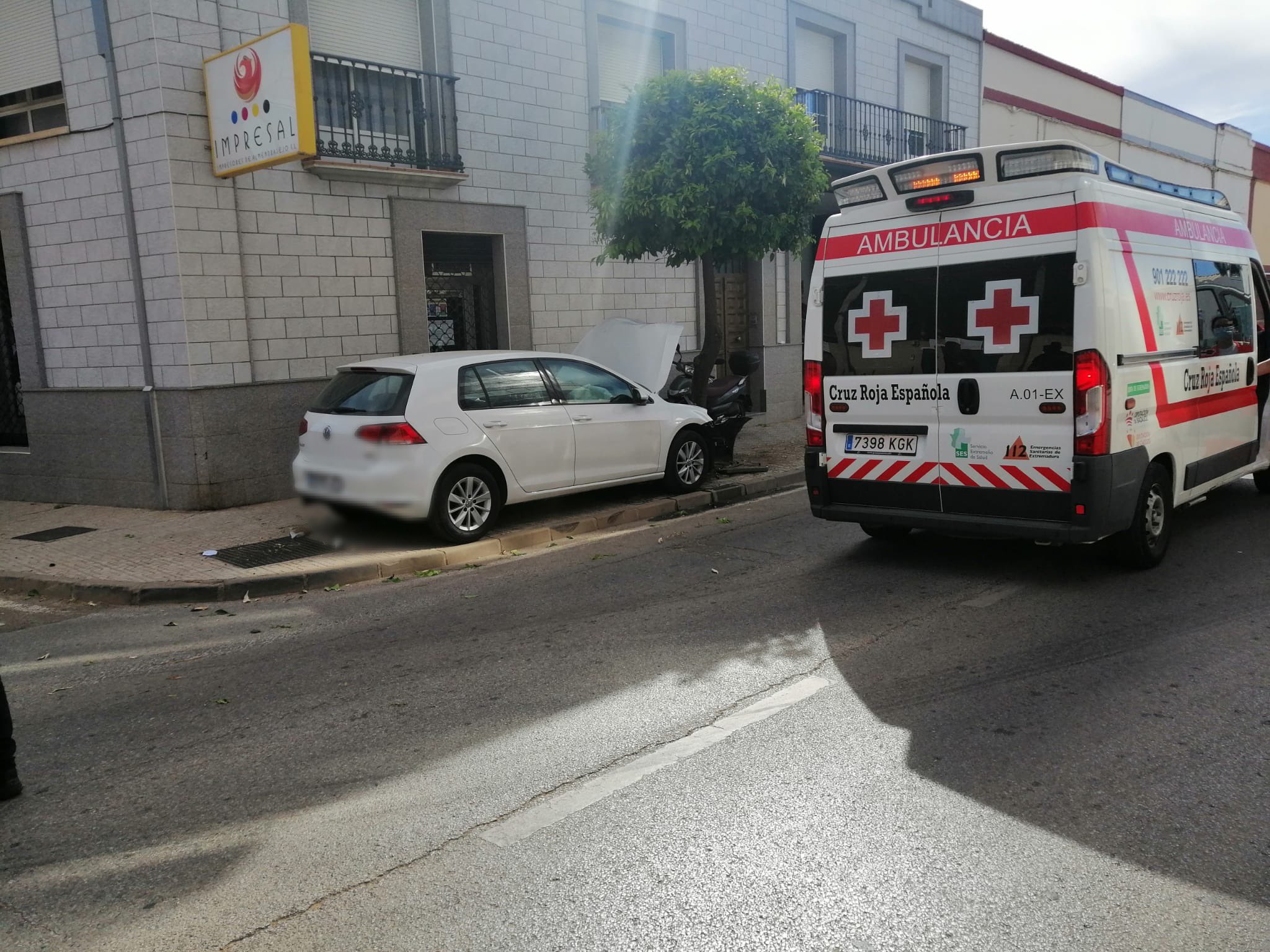 Imagen del accidente mortal en Almendralejo