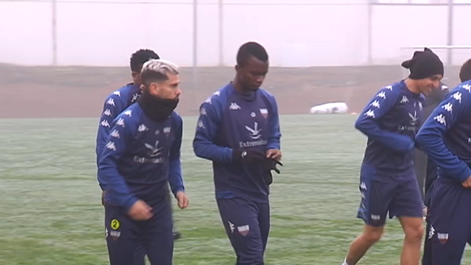 Saúl González durante un entrenamiento esta temporada