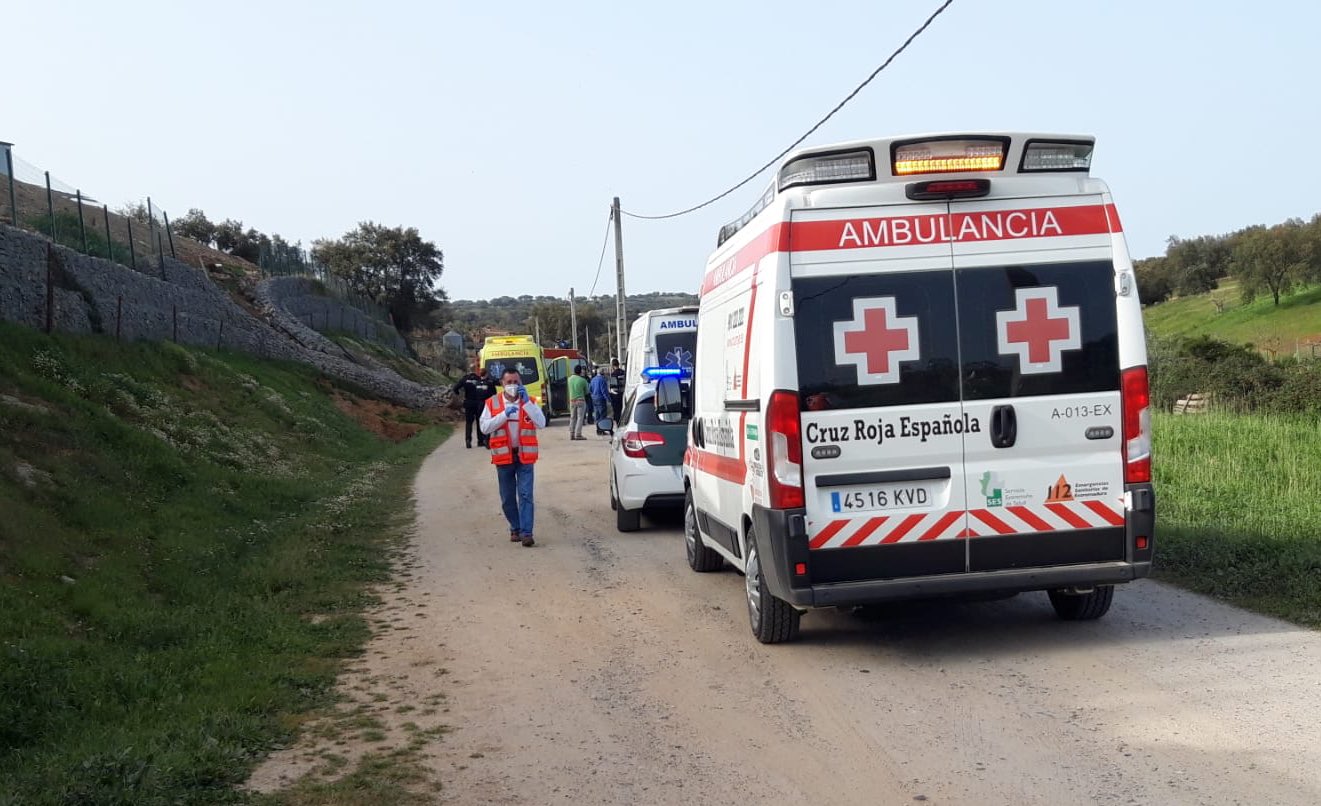 Lugar del accidente entre Zahínos y Oliva de la Frontera