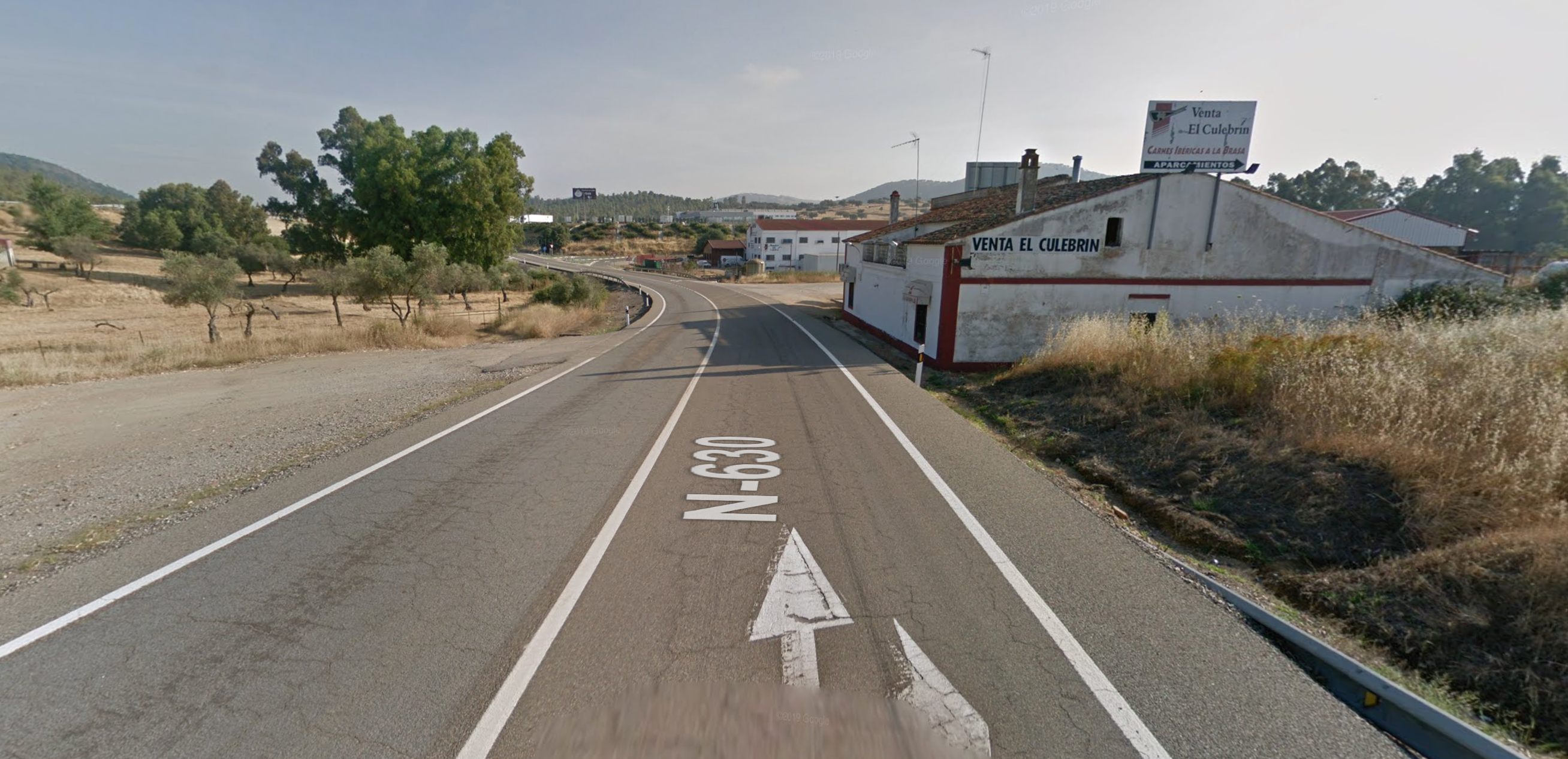 N-630 a la altura del Culebrín en Monesterio