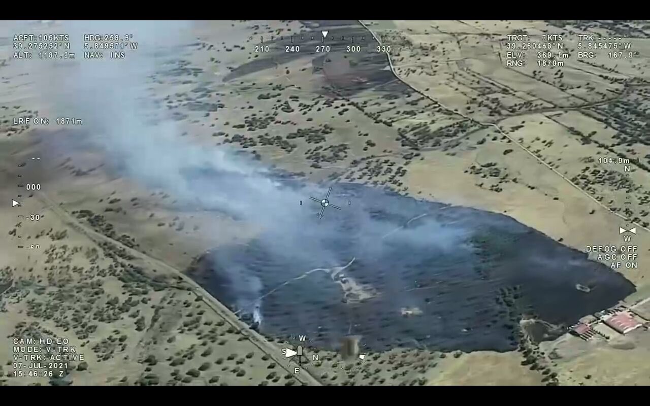 Imagen aérea del incendio. 