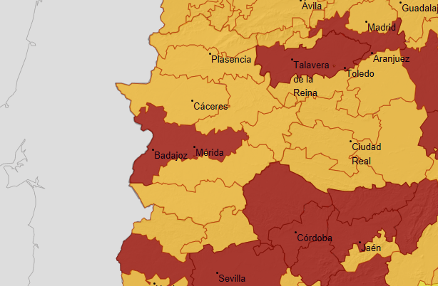 Extremadura, en riesgo extremo por altas temperaturas