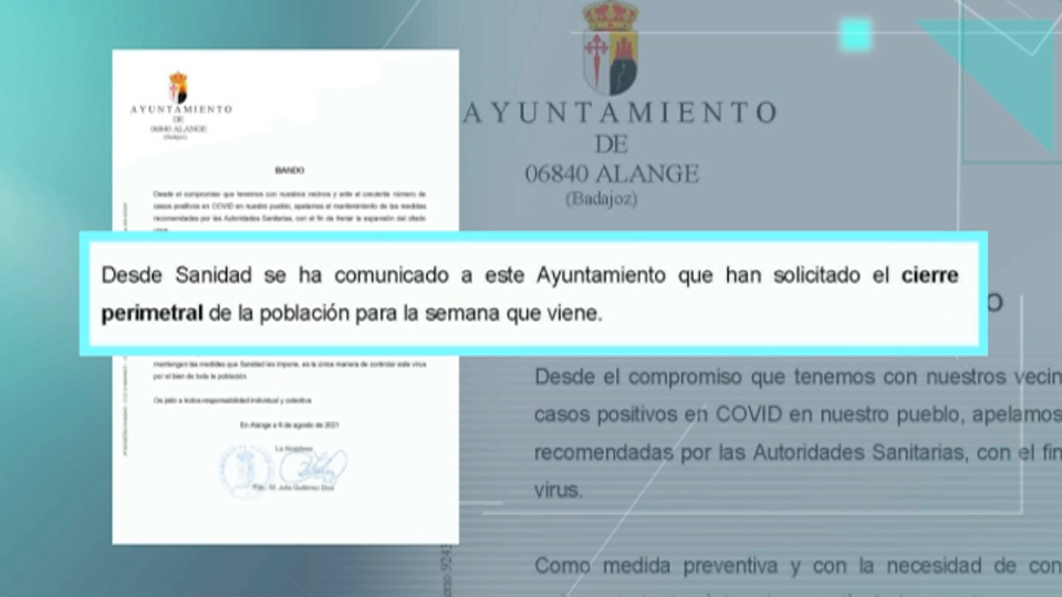 Extracto del bando municipal del ayuntamiento de Alange.