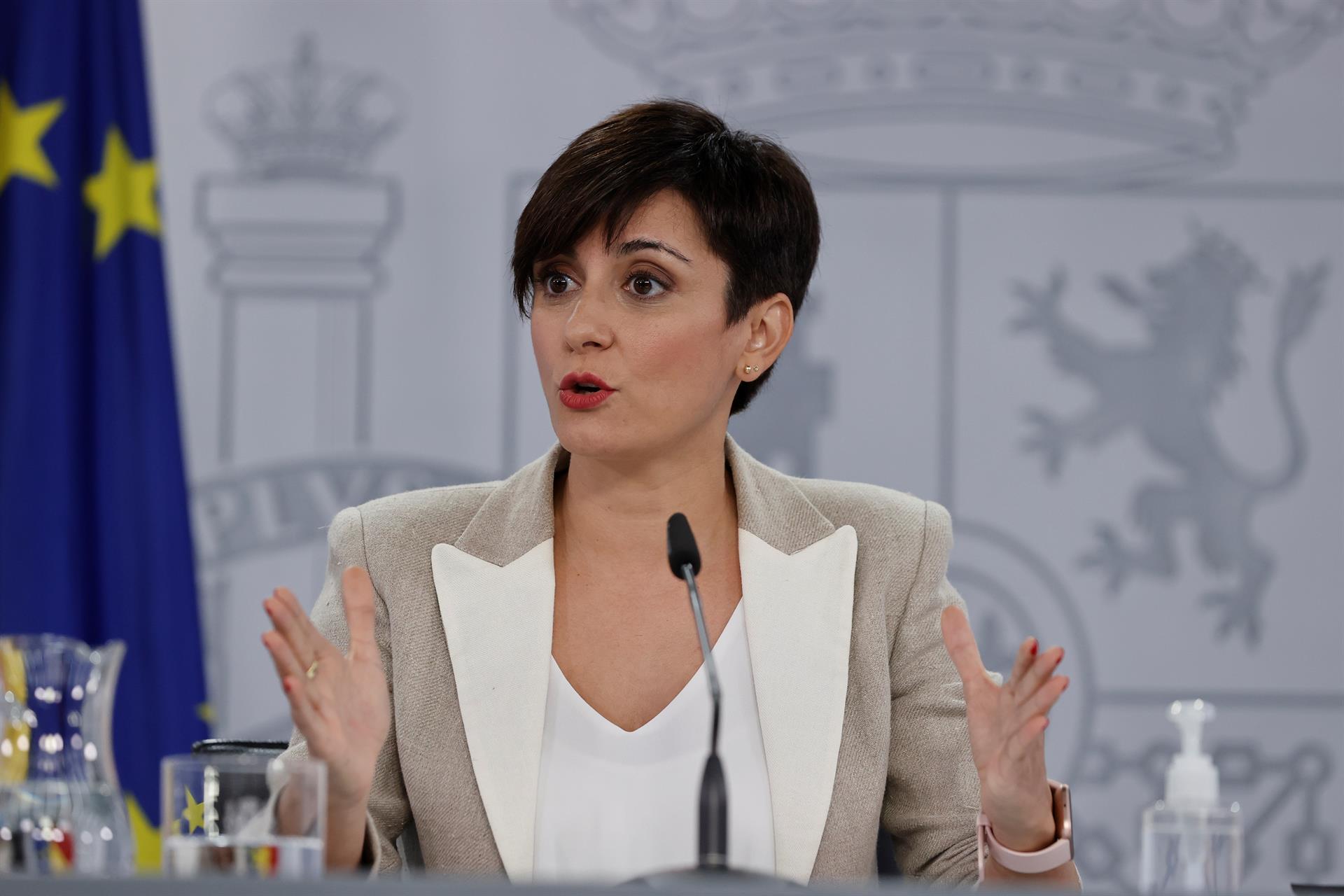 La ministra portavoz, Isabel Rodríguez, en rueda de prensa posterior al Consejo de Ministros