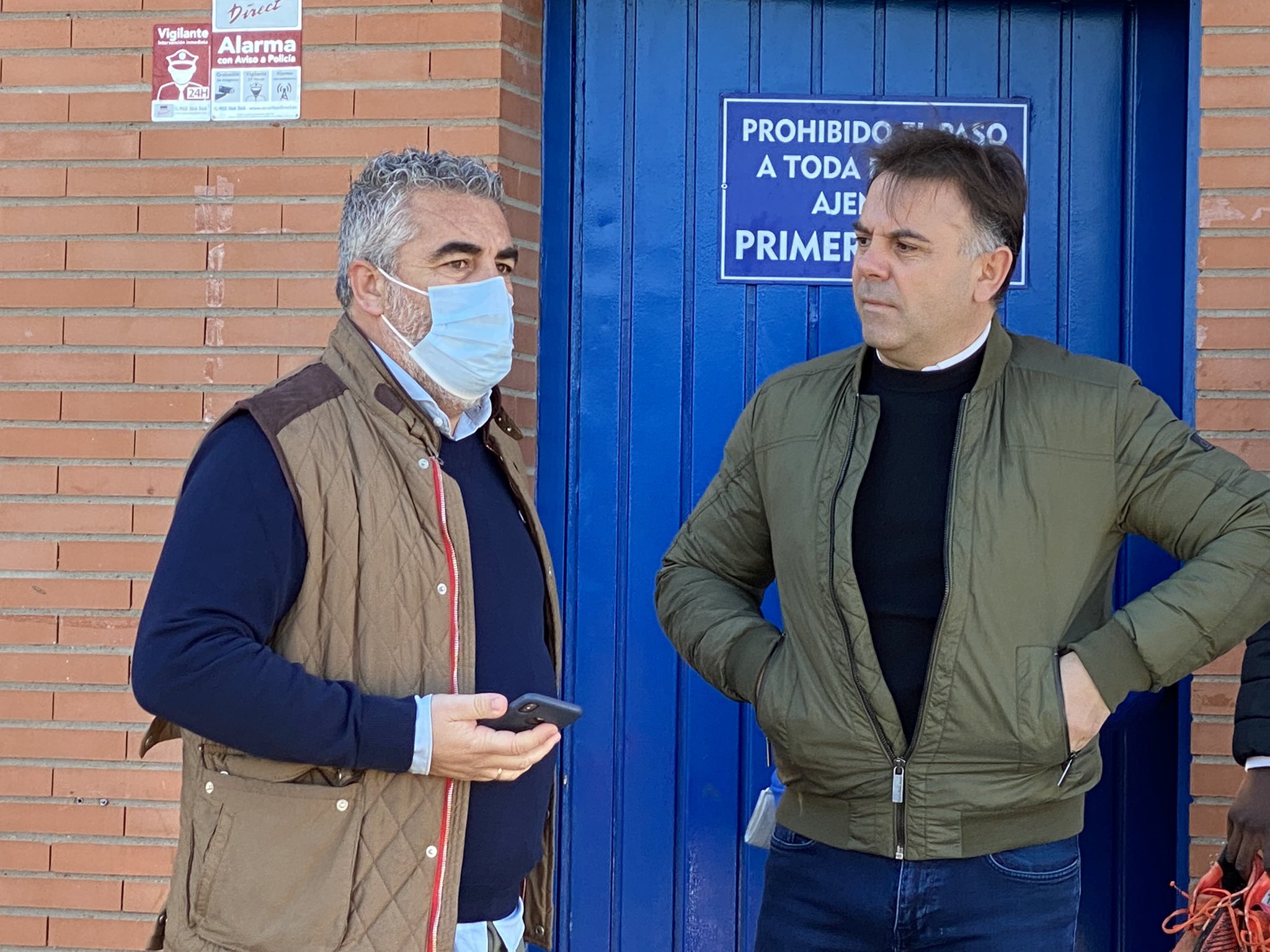 Moreno y Franganillo en la Ciudad Deportiva del Extremadura.