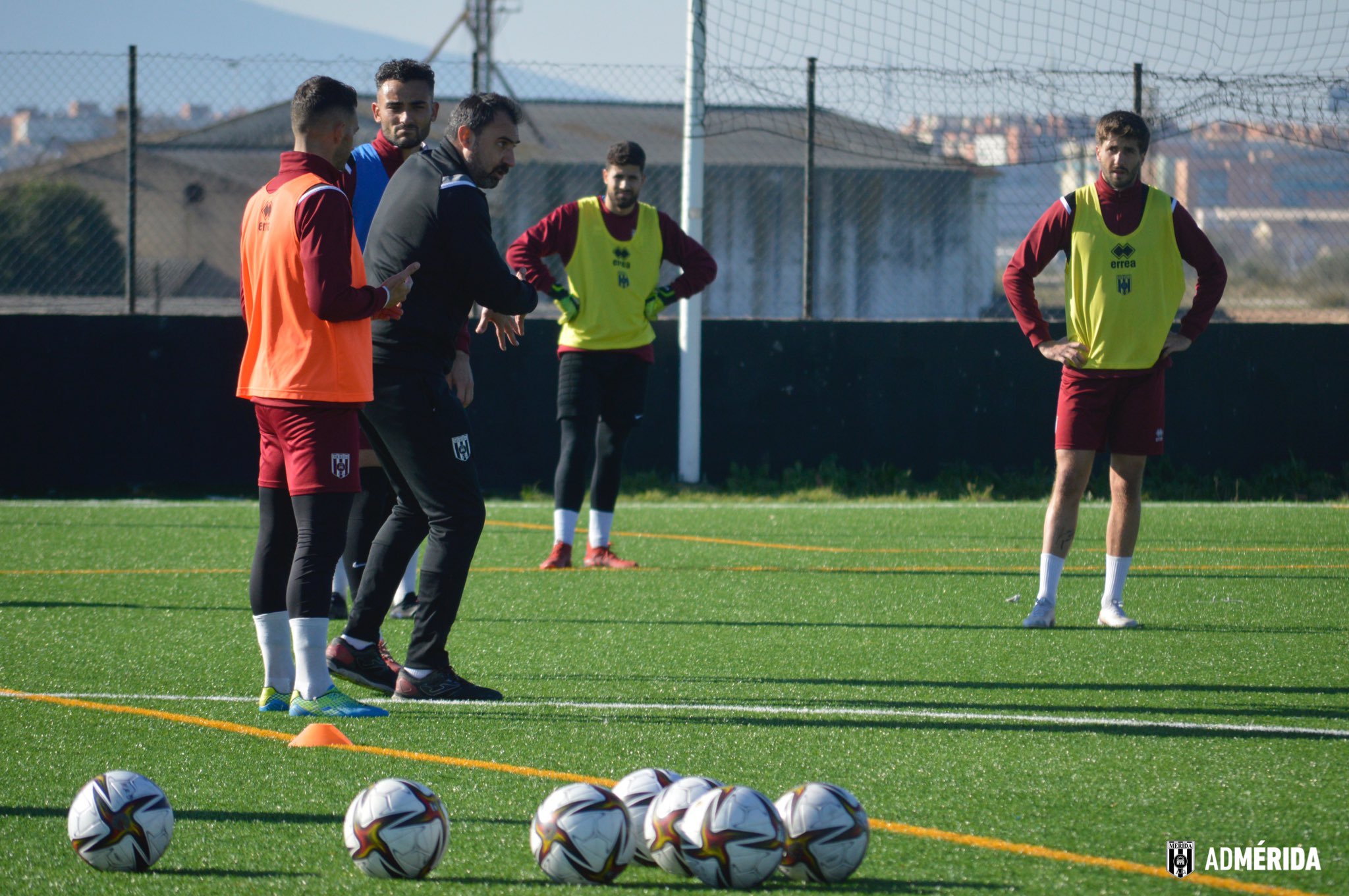 Juanma Barrero en su primera sesión de trabajo en el Mérida.