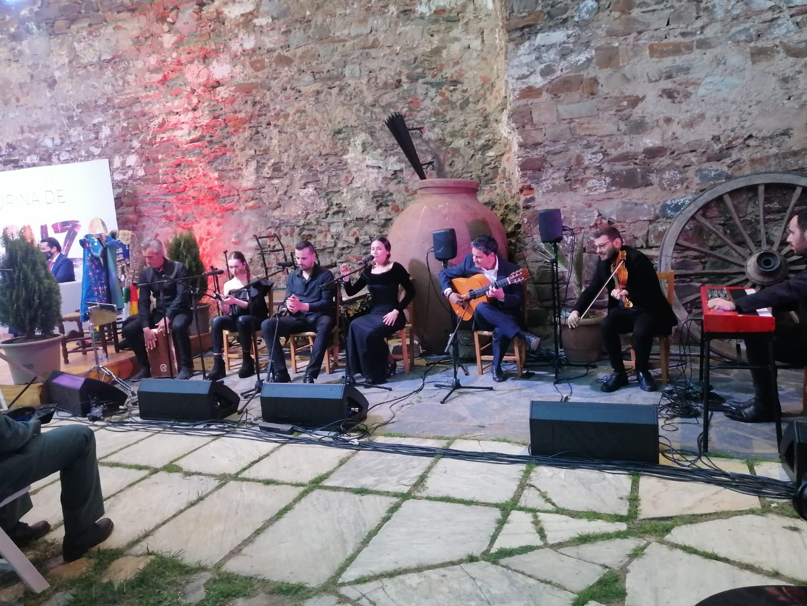 Celia Romero, actuando en la inauguración de la Feria del Toro de Olivenza