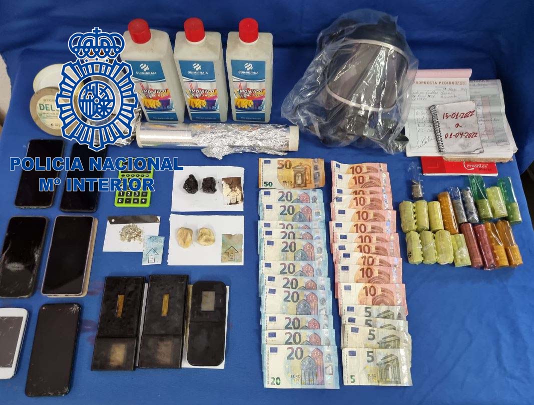 Material intervenido en la operación 