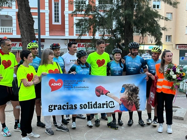 Pedro, a su llegada tras recorrer 400 kilómetros en una sola etapa