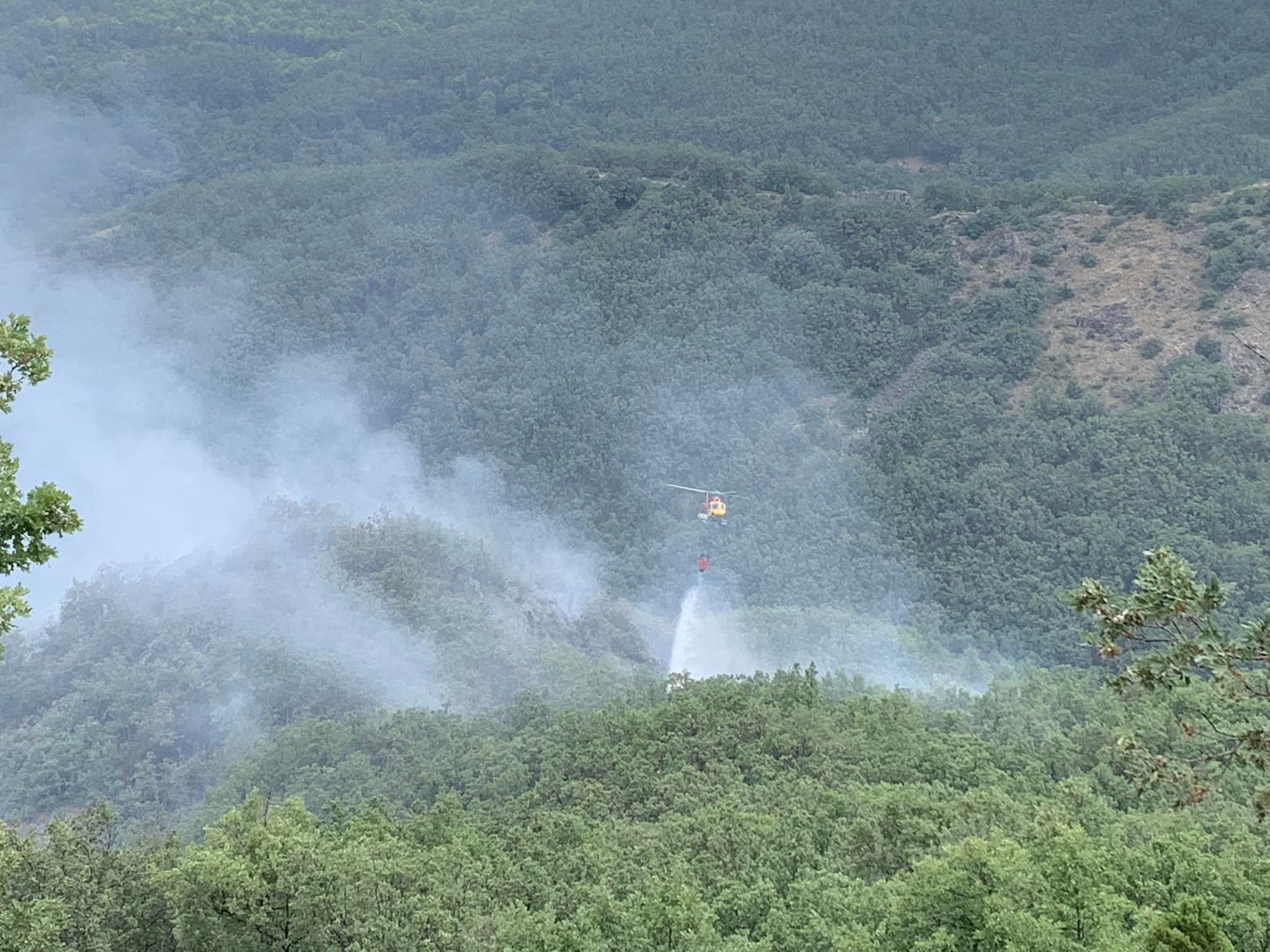 Imagen del incendio en Hervás