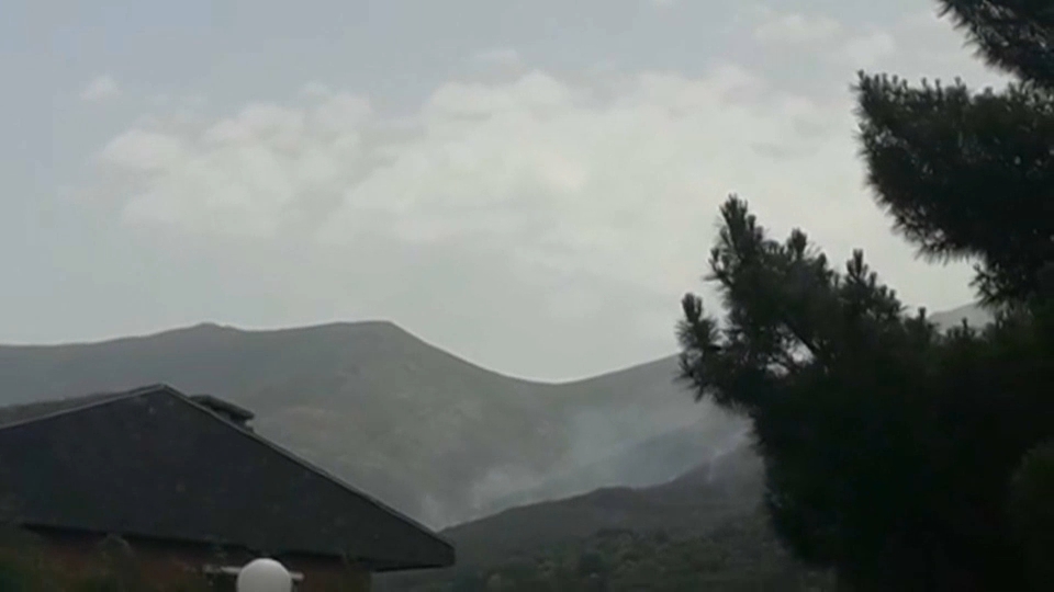 Imagen lejana del incendio en Hervás