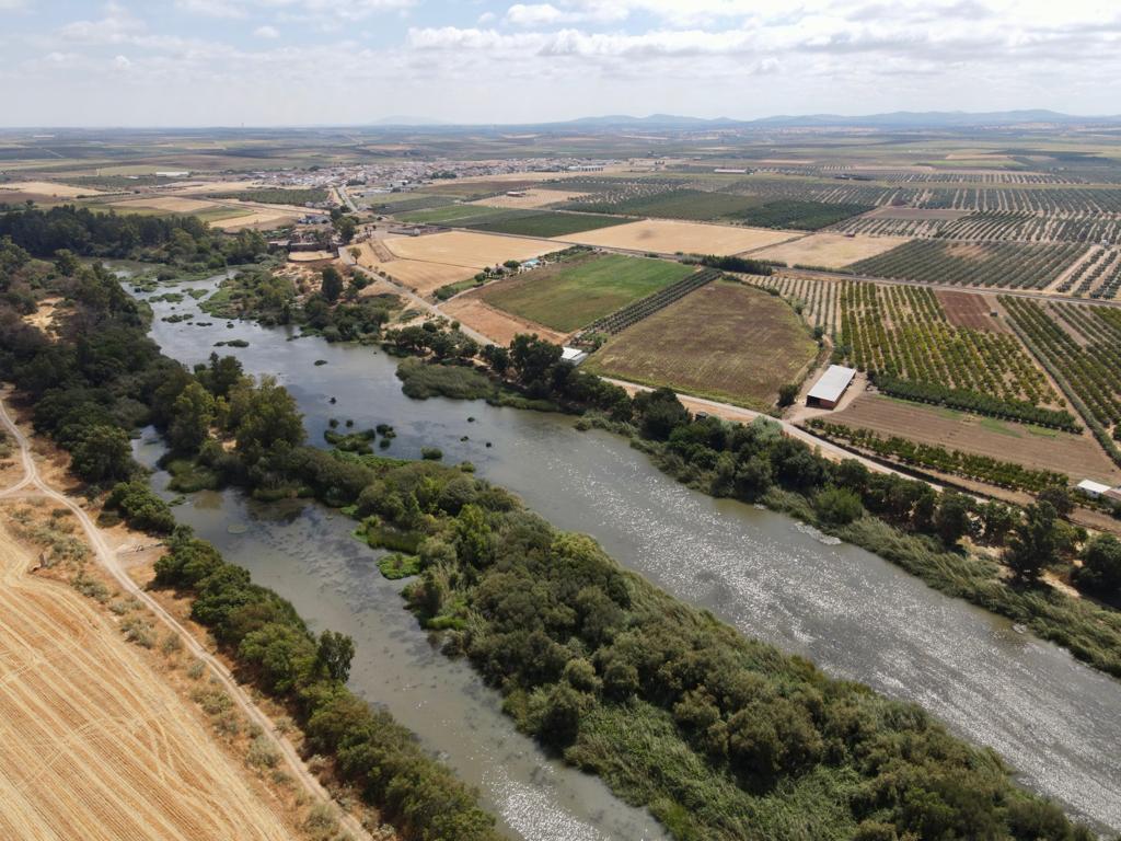 Vista aérea del Guadiana a su paso por Villagonzalo