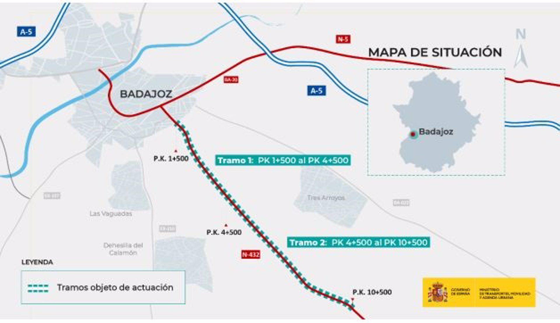 Obra de la N-432 en Badajoz