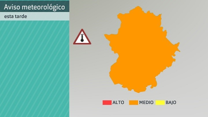 Aviso meteorológico por altas temperaturas para el martes 12 de julio de 2022. Fuente: AEMET.