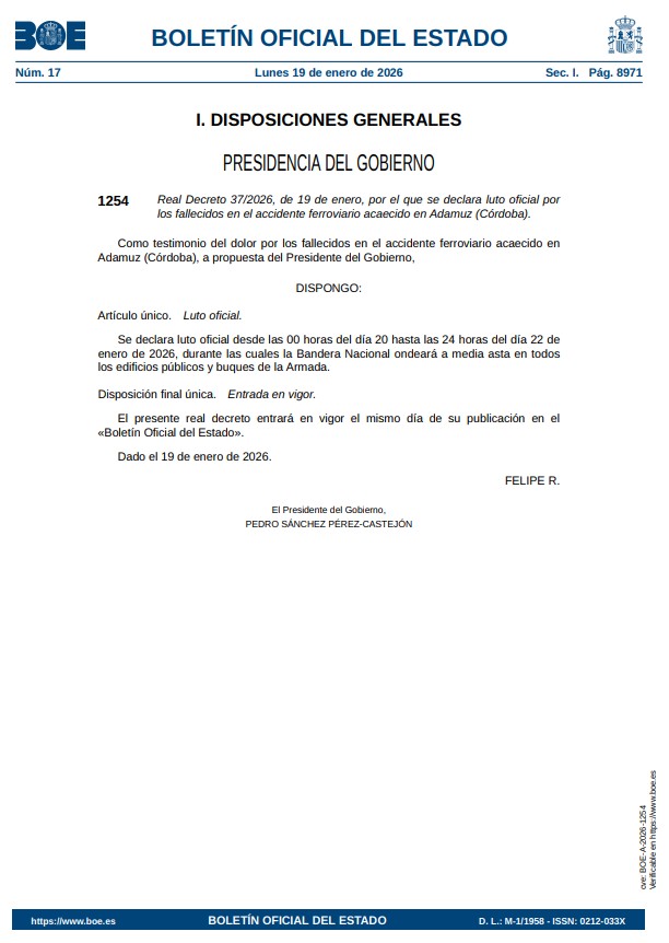 luto oficial boe