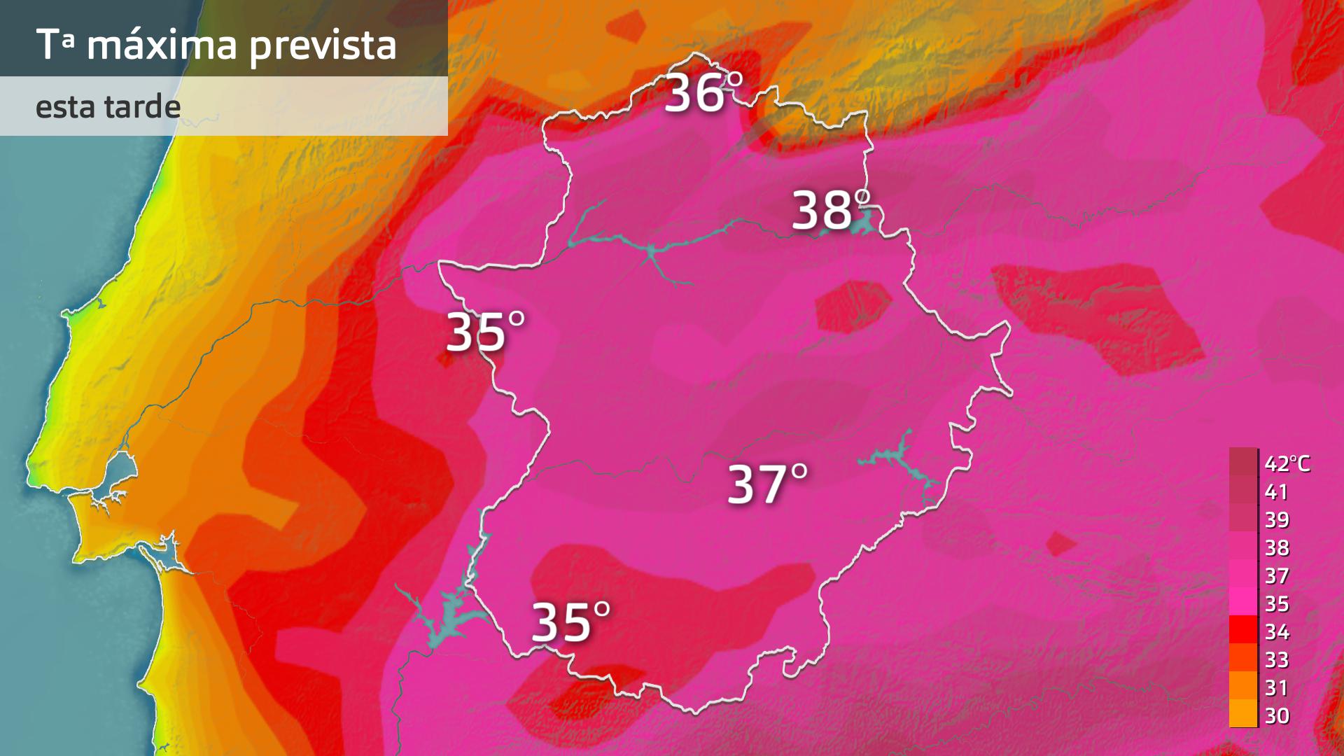 Temperatura máxima prevista para hoy lunes 31 de julio