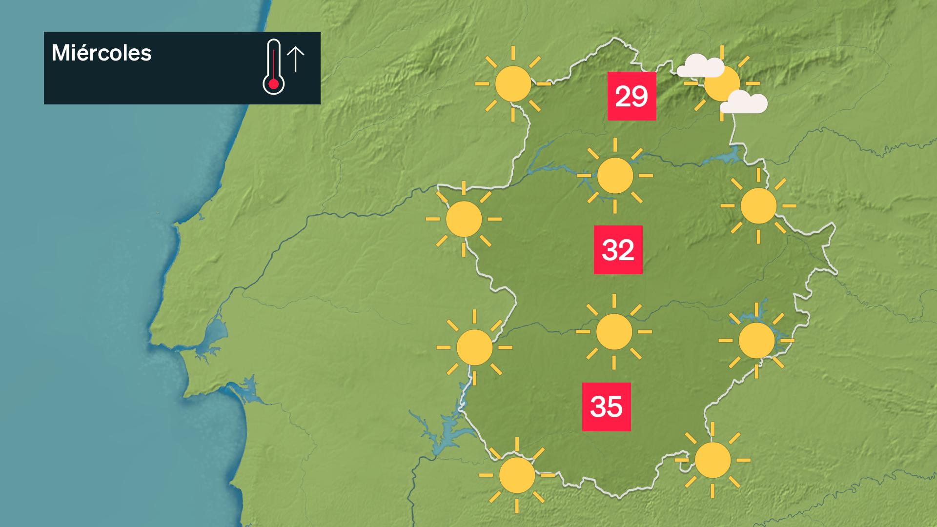 Mapa de previsión para hoy miércoles 20 de mayo