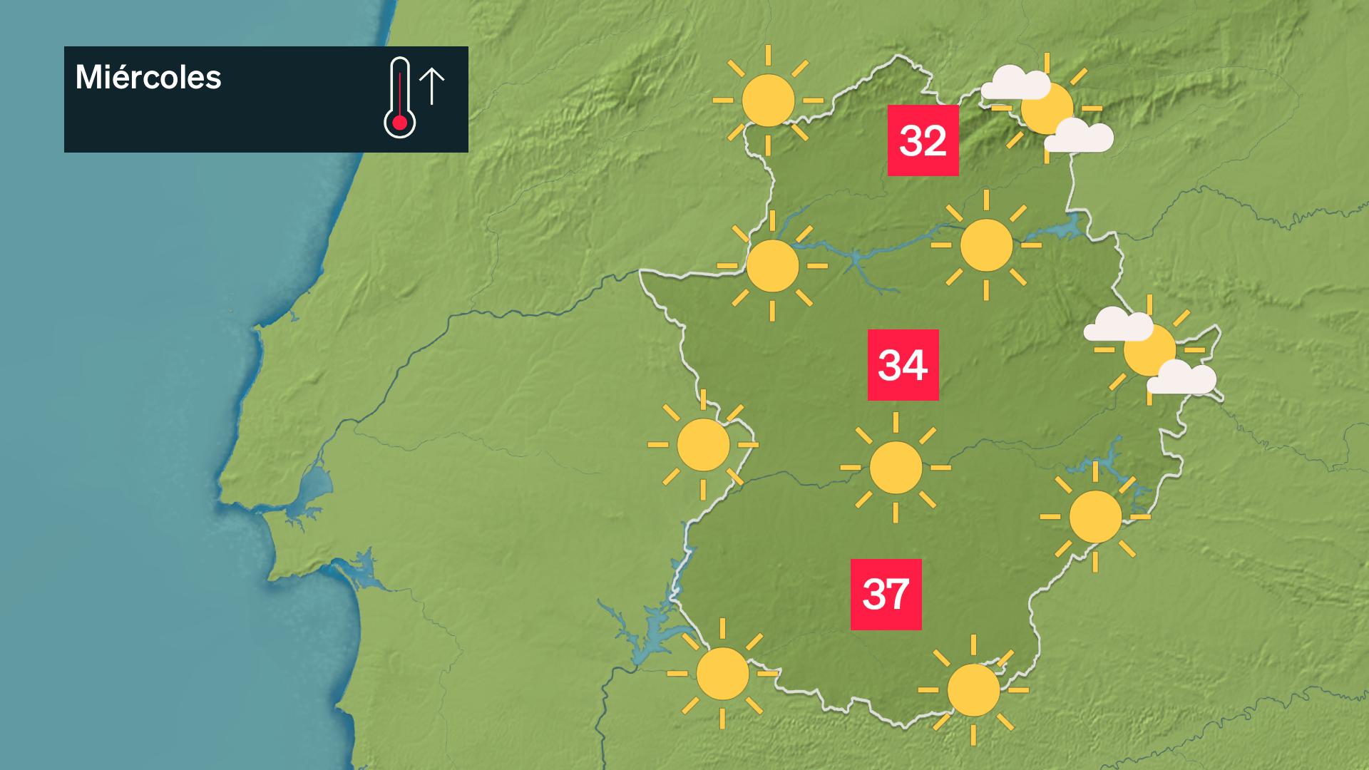 Mapa de previsión para hoy miércoles 10 de junio