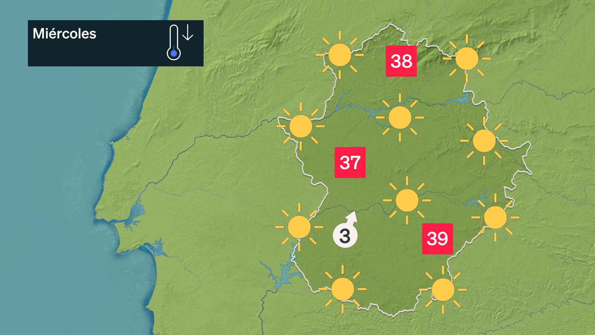 Mapa de previsión para hoy miércoles 29 de julio