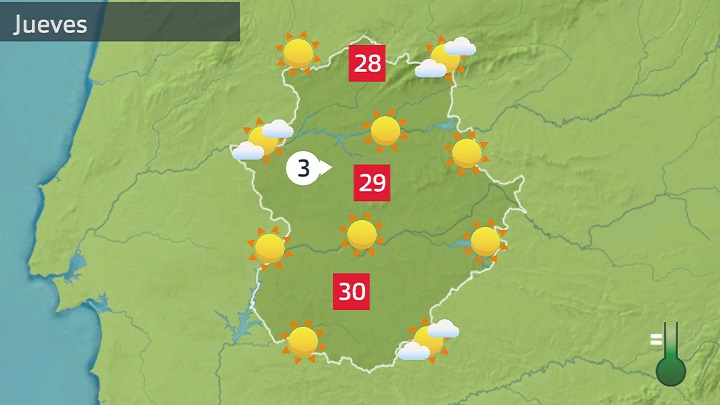 Mapa de previsión para hoy jueves 20 de abril