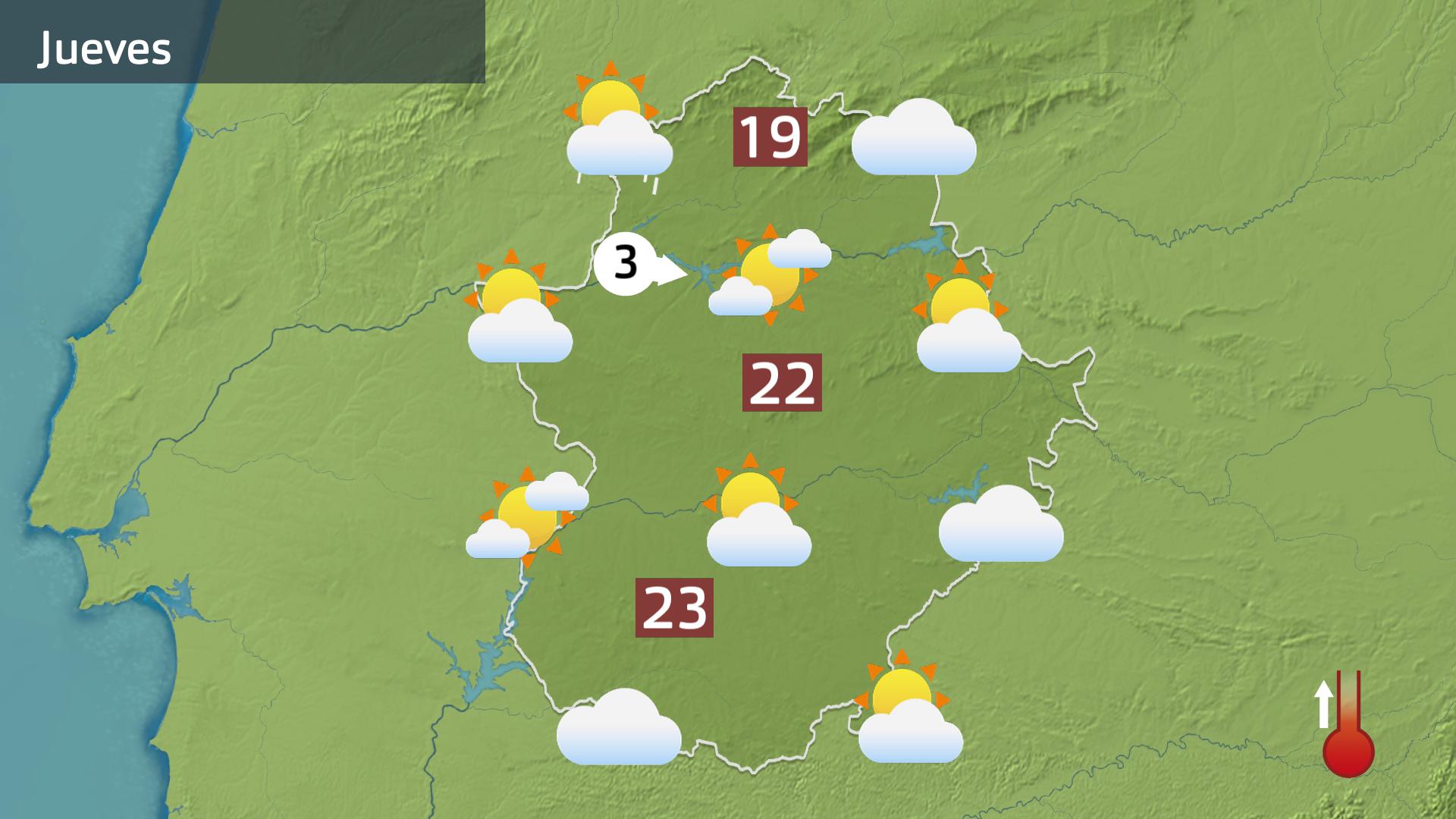 Mapa de previsión para hoy jueves 16 de mayo