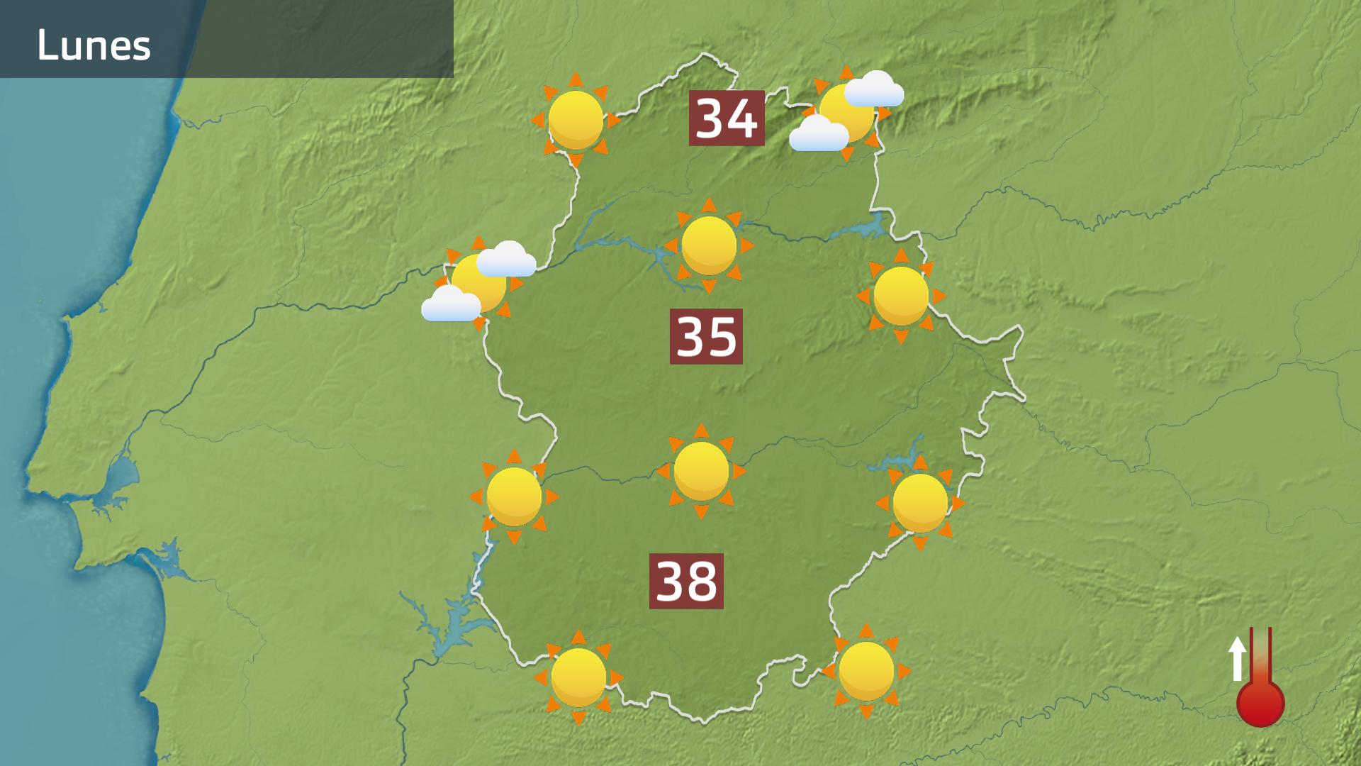 Mapa de previsión para hoy lunes 24 de junio