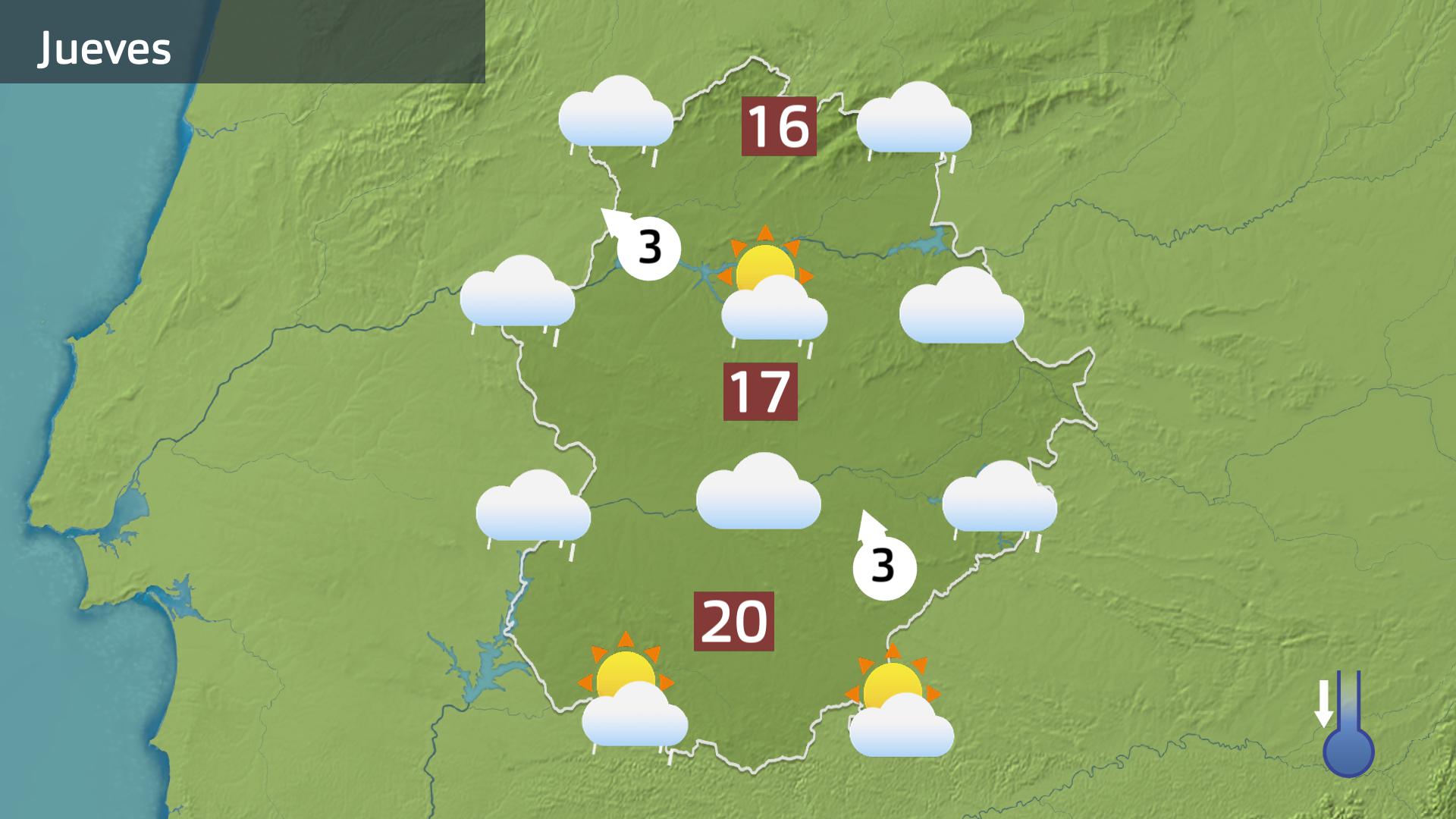 Mapa de previsión para hoy jueves 3 de abril