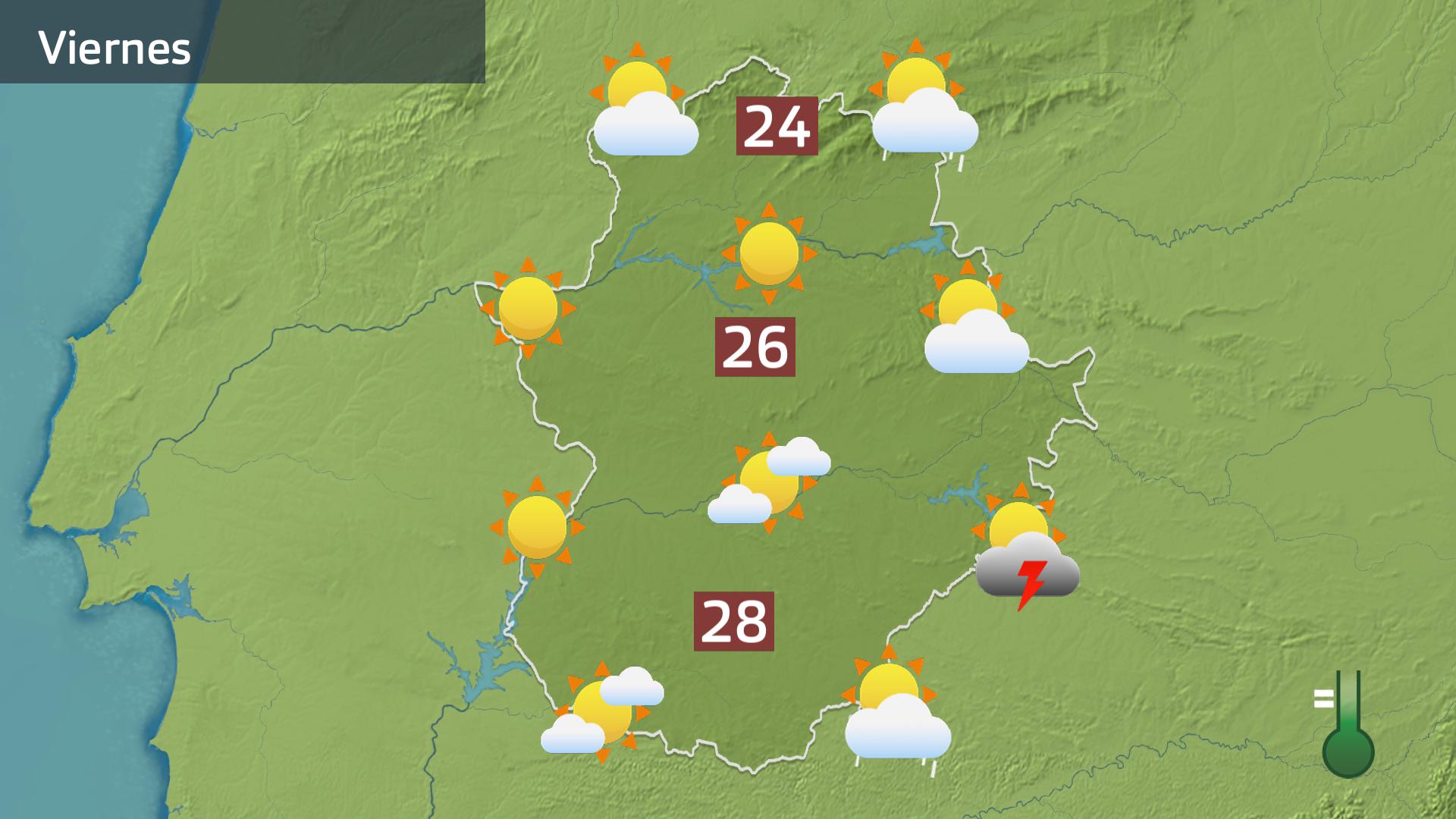Mapa de previsión para hoy viernes 25 de abril