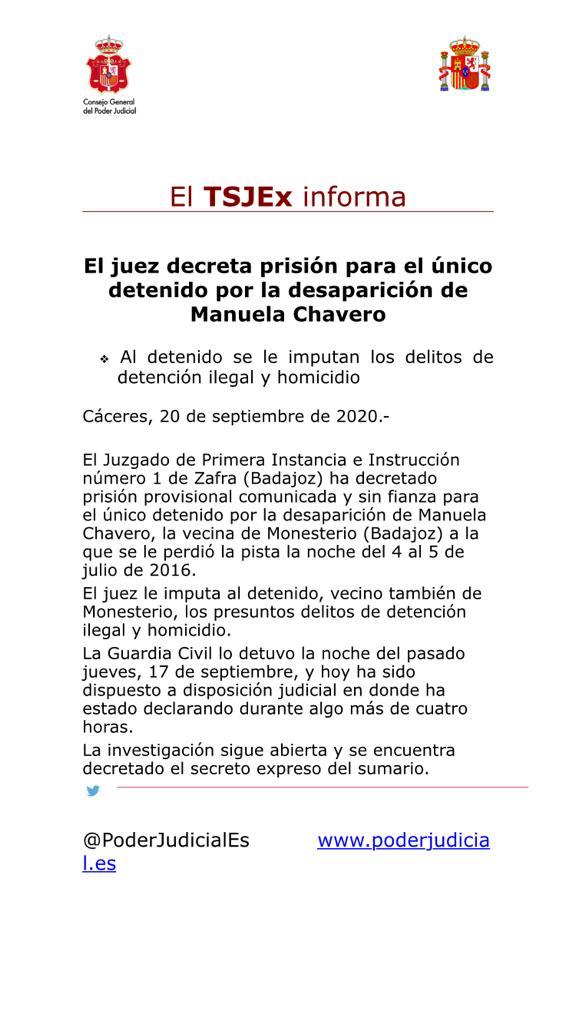 Comunicado del TSJEX