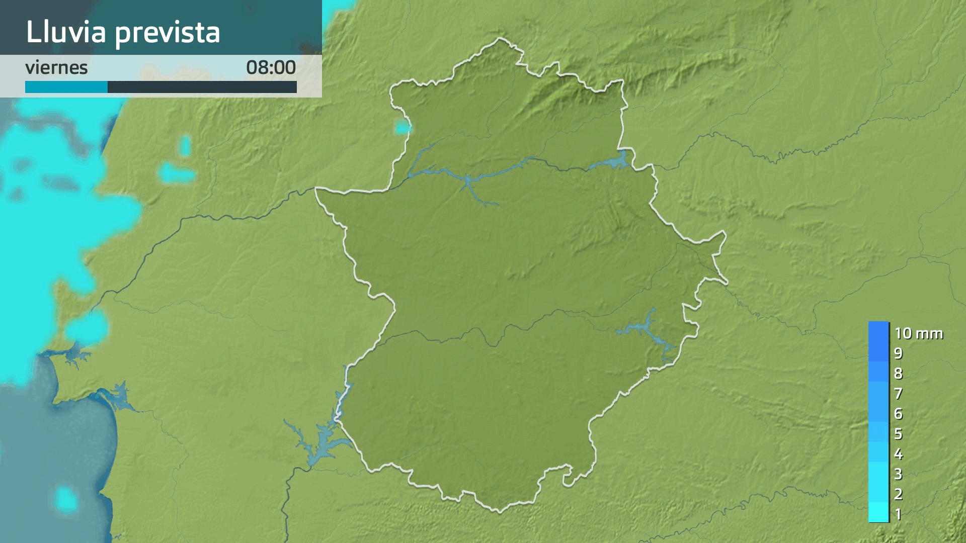 Lluvia prevista para hoy viernes 15 de marzo