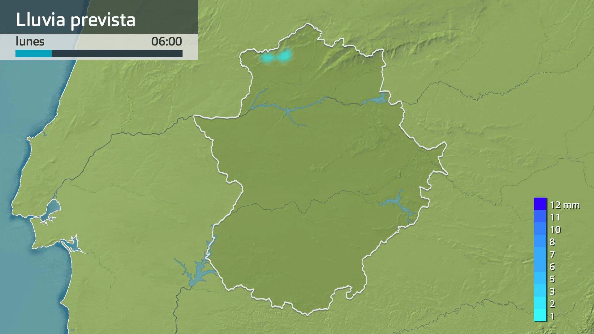 Lluvia prevista para hoy lunes 2 de marzo