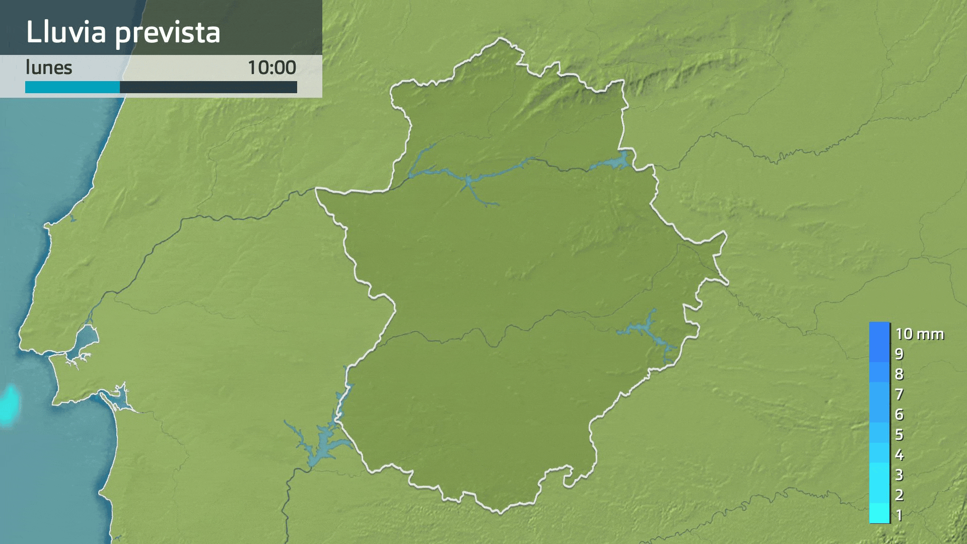 Lluvia prevista para hoy lunes 6 de abril